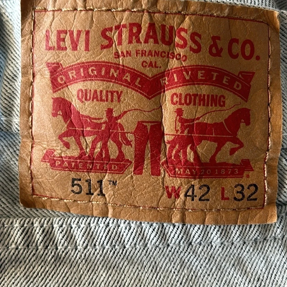 Levi's 511 mens light gray wash 2015 made jeans size 42x32